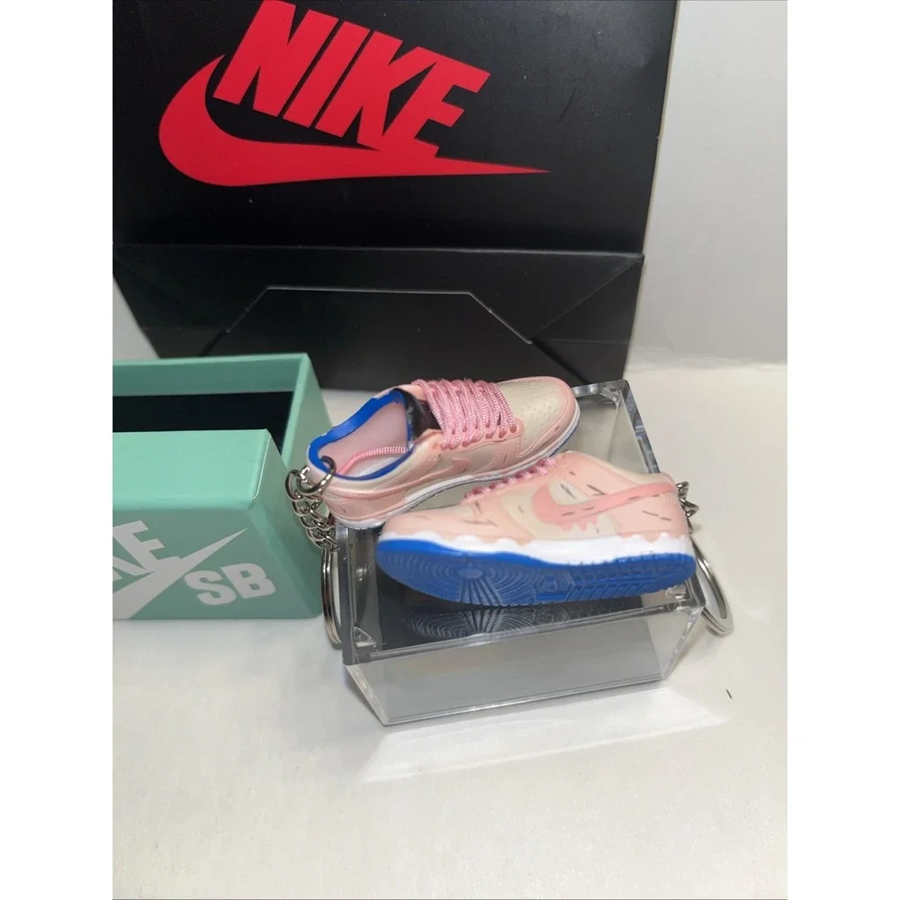 Keychain Nike Shoes Pair Pink,Shoe Box , Display Case , Bag New Included